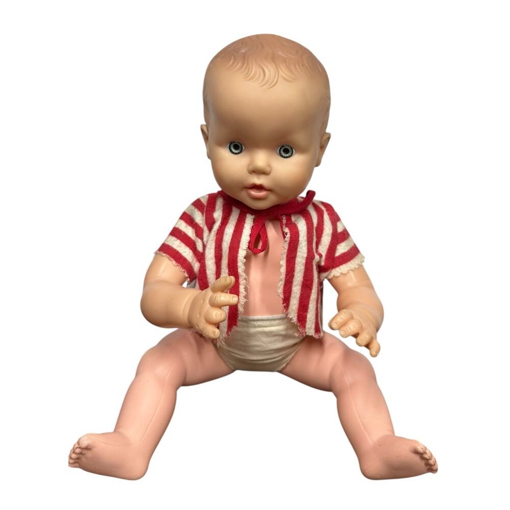 Vintage Drink and Wet Baby Doll Molded Hair Blue Eyes 14"‎ Boy Girl